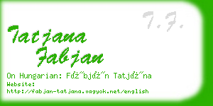 tatjana fabjan business card